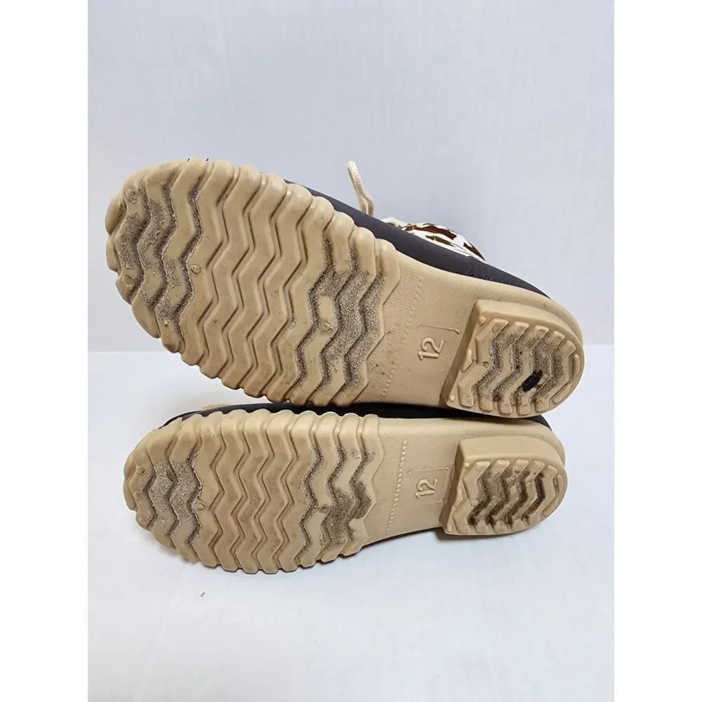 Outwoods‎ Kids Size 12 Cow Print  Lace Up Rubber Boots